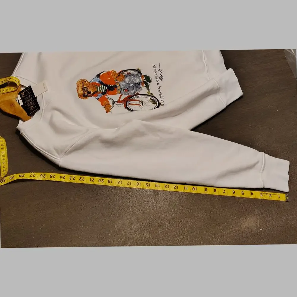 Polo Ralph Lauren Polo Bear Summer Bear Fleece Sweatshirt White NWT S